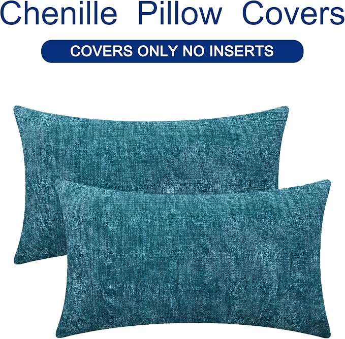 CaliTime Decorative Couch Throw Pillow Covers 20 X 12 Inches Ocean Blue | Pack - Image 6