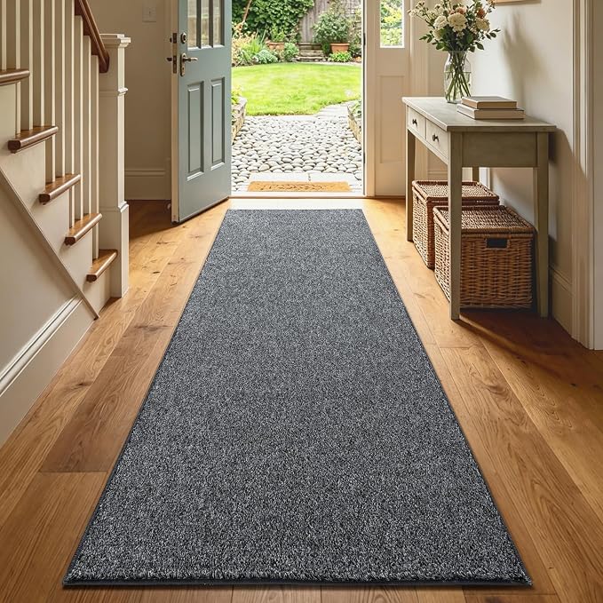 2x8 Black/White Runner Rug Washable Non-Slip - Image 2