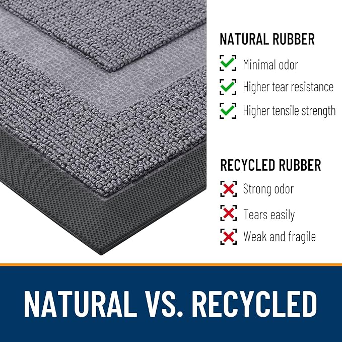 OLANLY Half Circle Front Door Mat Outside 47x23 All-Season Rubber Doormat | - Image 3