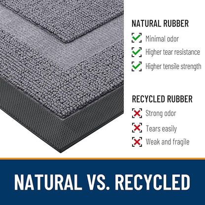 OLANLY Half Circle Front Door Mat Outside 33x21 All-Season Rubber Doormat | - Image 3