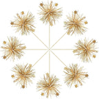 Gyufise 30Pcs Foil Firework Cupcake Toppers Happy Birthday Cake Toppers Sparkle Tinsel Flower Drink Stirrers Cocktail Food Fruit Toothpicks for Valentine's Day Party Supplies Gold