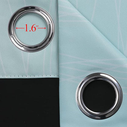 Aqua and Beige Ombre Blackout Curtains 63 Inch - Image 7