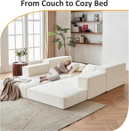 Modular Sectional Loveaeat Cloud Sofa, Boneless Couch - Image 5