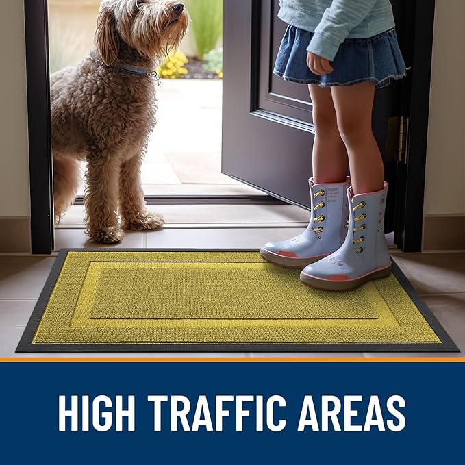 OLANLY Front Door Mat Outside 59x23, All-Season Heavy-Duty Rubber Doormat | - Image 6
