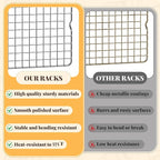 Cooling Racks for Cooking and Baking - 2 PCS 11.65" x 16.85" Grid Wire Baking Rack for Oven Cooking, Baking, Grilling, Roasting -Dishwasher Safe Bacon Rack- Fits Half Sheet Cookie Pan