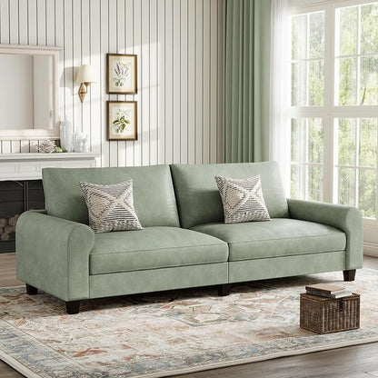 EASE MOOSE 88.5" Large Seat Faux Leather Loveseat Sofa, Waterproof and - Image 3