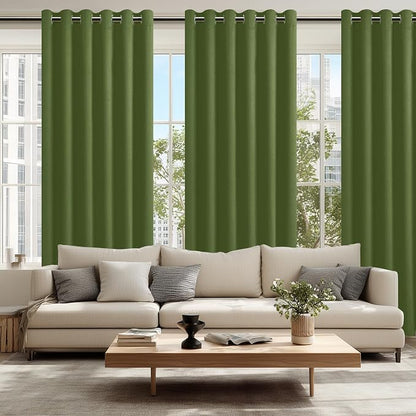 Room Darkening Curtains for Bedroom Olive Green 70x84 Inch 2 Panels | Thermal - Image 6