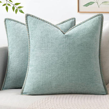 MIULEE Decorative Couch Throw Pillow Covers 20x20 Inch Coastal Light Blue | 2 by MIULEE