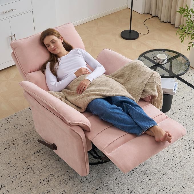 Oversized Recliner Chair, Chenille Glider Rocking Nursery Chair - Image 3