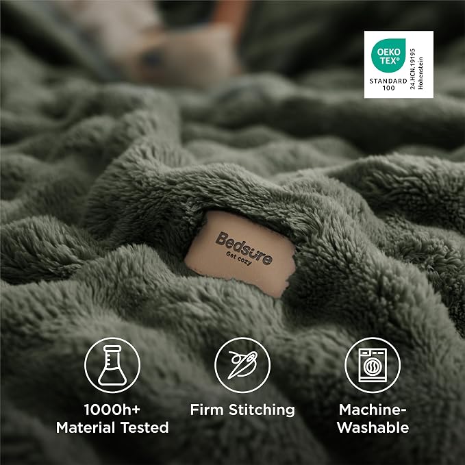 Bedsure Green Twin XL Blankets for Bed - Image 5