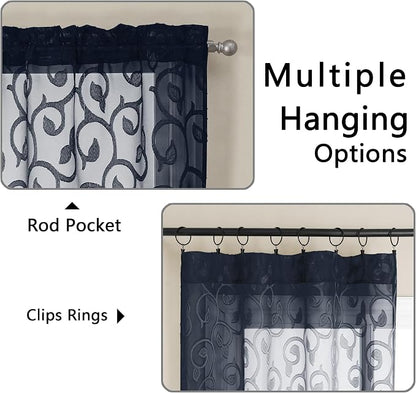 Furman Sheer Curtains 54 Inch Length 2 Panels Set - Image 4