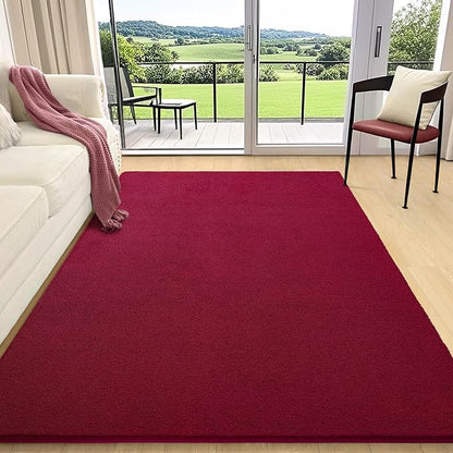 5x7 Area Rugs for Living Room Non Slip Dorm Bedroom Rug, Wine Red | Modern Area by AROGANAREARUG
