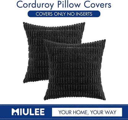 MIULEE Pack of 2 Corduroy Decorative Throw Pillow Covers 18x18 Inch Soft Boho - Image 6