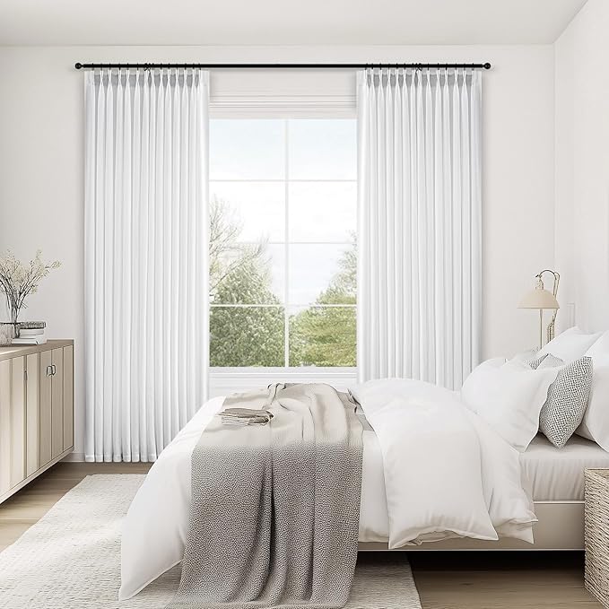 Topfinel 84 Inches Long Pinch Pleated Semi Sheer Curtains - Image 2