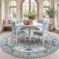 RELEANY Washable Area Rug, Round 7ft, Water Repellent, Pet Friendly, Vintage by RELEANY