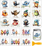 GLOBLELAND 18 Sheets Funny Birds Rub on Transfer 3.9x3.6inch Colorful Animals by GLOBLELAND