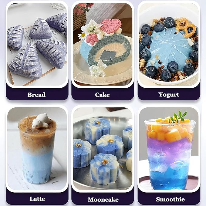 SXETBEAN Butterfly Pea Flower Powder | 3.5oz/100g Blue Food Coloring Powder | Butterfly Pea Powder for Cocktail, Smoothies, Baking | No Add Sugar