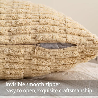 Aegero Pack of 2 Corduroy Decorative Throw Pillow Covers 12x24 Inch - Image 3