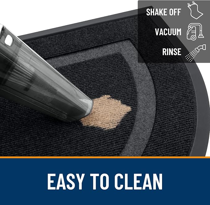 OLANLY Half Circle Front Door Mat Outside 47x32 All-Season Rubber Doormat | - Image 6