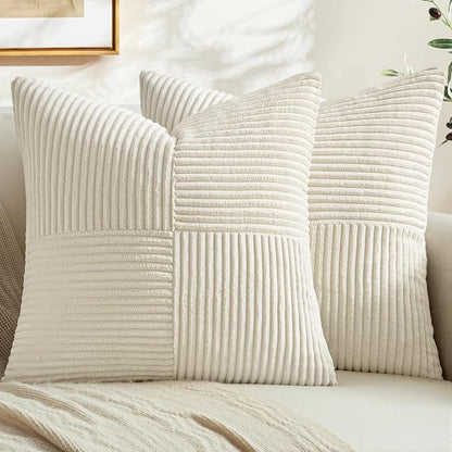 MIULEE Cream White Decorative Throw Pillow Covers by MIULEE