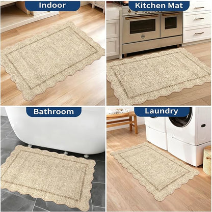 GarveeHome Scalloped Door Mat 2x3 Rugs - Image 3