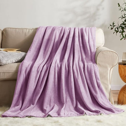 KMUSET Fleece Blanket Twin Size Lilac Lightweight Super Soft Cozy Luxury Bed by COZYBLANKETHappyHomeLife