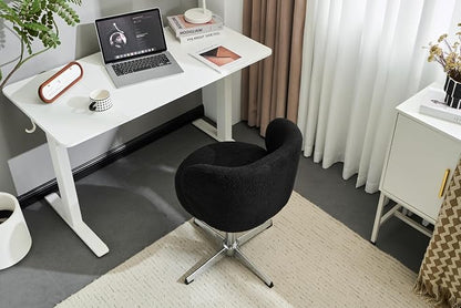 VINGLI Cute Small Swivel Desk Chair Comfy no Wheels, Ergonomic Low-Back Lumbar - Image 3