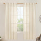Semi Sheer Beige Linen Curtains 72 inch 2 Panels, 34 x 72 Inch | Light by LAMIT
