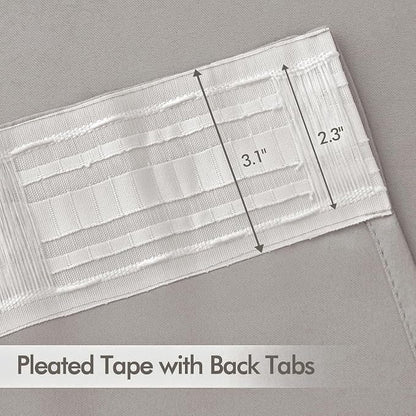 MIULEE Cobblestone Back Tab Blackout Curtains 52x84 Inch Length 2 Panel Set | - Image 2