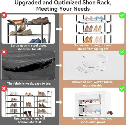 ROJASOP Shoe Rack with Covers 10 Tier Large Shoe Organizer Tall Shoe Closet - Image 7