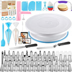 Kootek 230PCs Cake Decorating Kits, Baking Supplies Tools with Cake Stand Turntable, Piping Bags and Tips, Cake Leveler, Frosting Icing Spatulas & More Accessories for Cake Cupcake Decorations