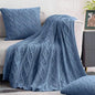 Homiest Dusty Blue Cable Knit Throw, 60 x 80 Inch, Lightweight Acrylic Knitted by Homiest