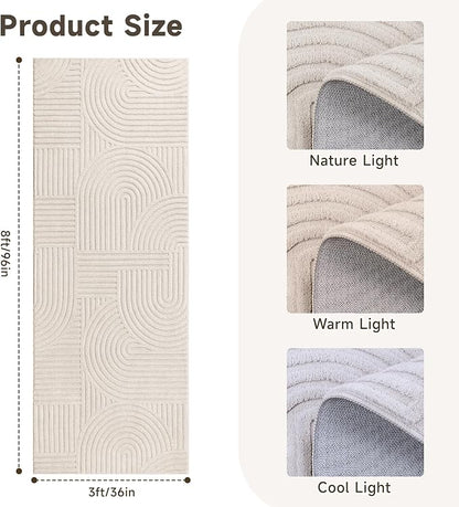 Pauwer 3x8 Area Rugs for Living Room, Modern Non Slip Washable Rug, Soft Fluffy - Image 2