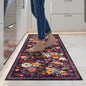Purple Floral Hallway Runner Rug 2x5 by WelcometoBabovid