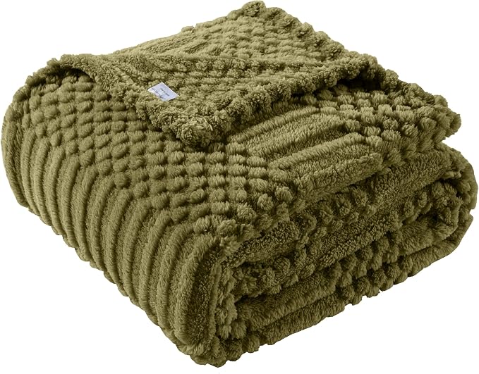 90x104 Inch Green King Size Blanket by LUSSENAHOME