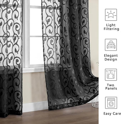 Furman Black Sheer Curtains - Image 6