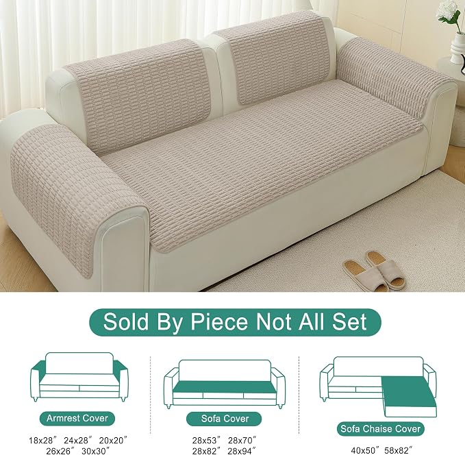Foxdecor Couch Arm Covers Sofa Arm Cover, Arm Chair Covers Set of 2, Non-Slip - Image 6