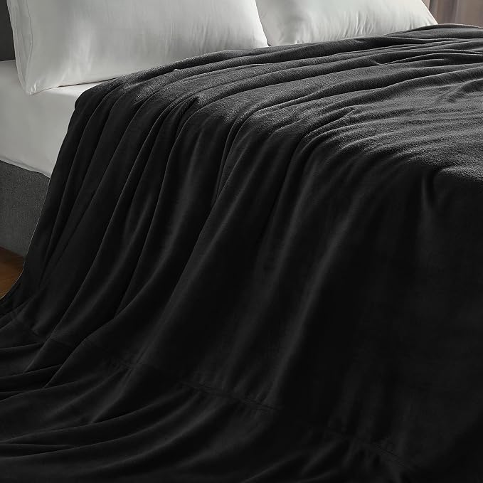 BEDELITE Fleece Blanket Soft Plush Oversized Bed Blanket Black 120"x120" | - Image 8