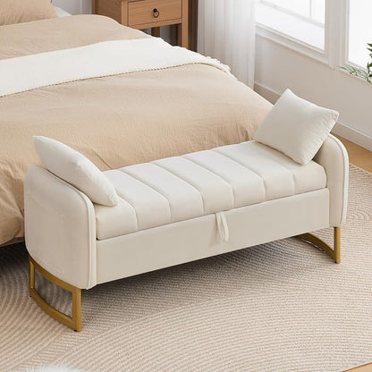 End of Bed Storage Bench, Storage Ottoman Bench by Aemeios