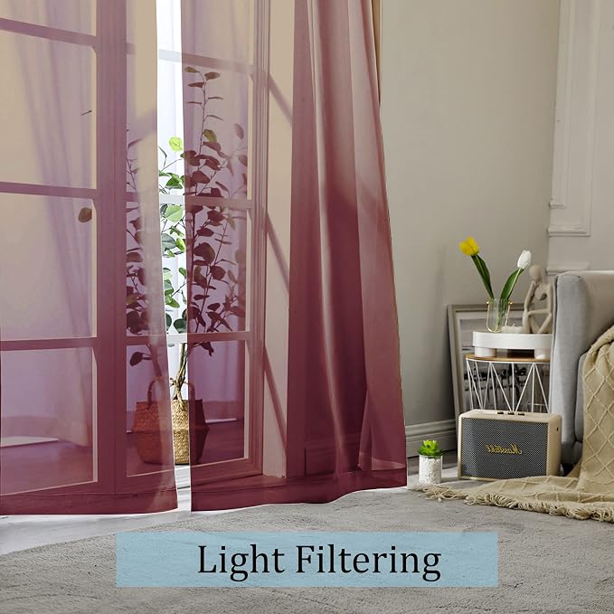 Sheer Curtains, 2 Panels, Cafe Curtains - Image 5