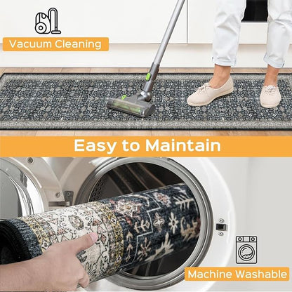 Washable Area Rug 3x5 for Bedroom Kitchen | Low Pile; Non Slip;Machine - Image 9