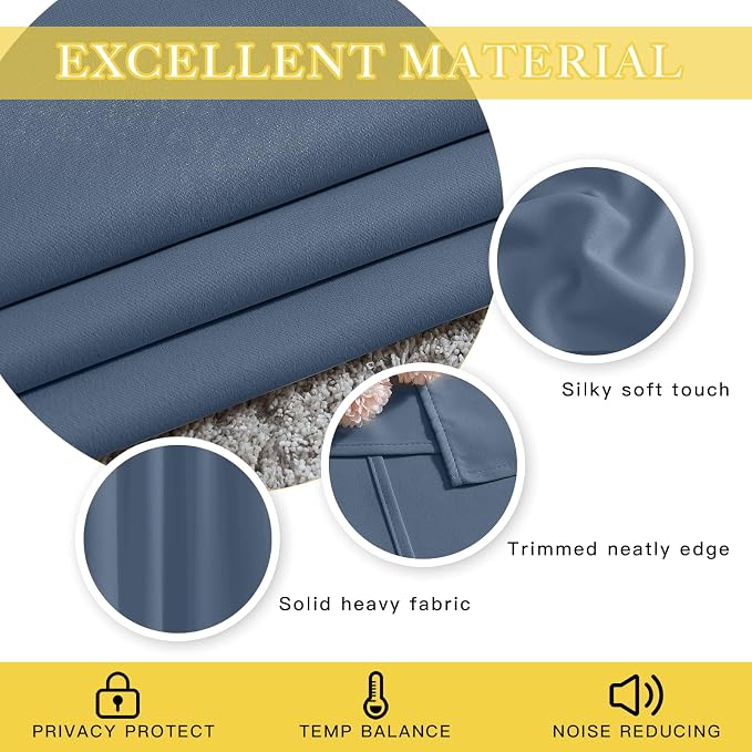 NICETOWN Sliding Door Curtain 108 inches Long, Grommet Blackout Patio Door - Image 4