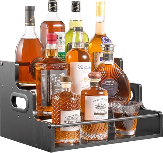 YQBRAO 3-Tier Liquor Bottle Display Shelf, Coffee Syrup Rack Organizer by Unknown