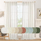 95 Inches Long Cream Linen Curtains by LAMIT