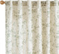 Green Vintage Floral Linen Curtains Farmhouse 50W X 63L 2 Panels | Elisa Series by Lazzzy