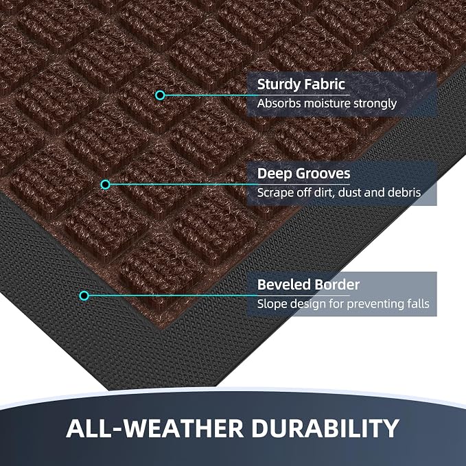 Front Door Mat Outside Entrance, Heavy Duty Waterproof Doormat | 61.5"x36" - Image 4
