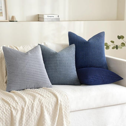 MIULEE Blue Decorative Pillow Covers 18x18 Inch Set of 4 Boho Western Farmhouse - Image 2