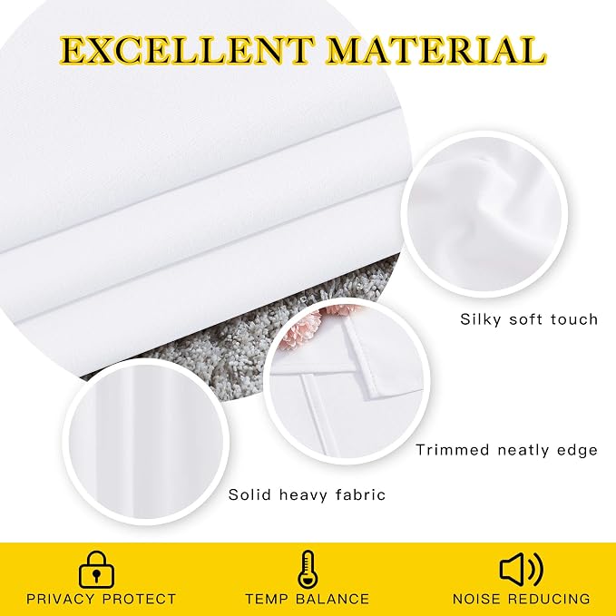 NICETOWN 84 inch Long White Curtains - Image 4