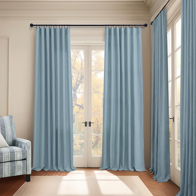 Pitalk 102 Length Curtains for Living Room Dinning 2 Panels Back Tab Pocket - Image 2