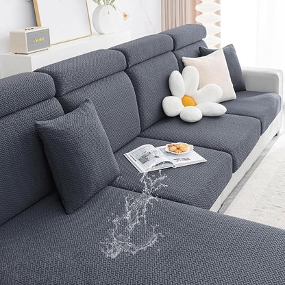 Smiry Waterproof Couch Cushion Covers, Stretch Jacquard Sectional Couch Covers by Smiry